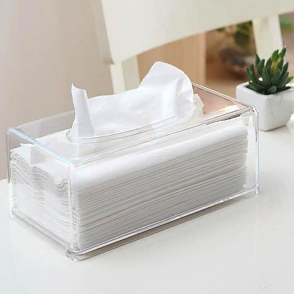 Porta Lenços Máscara Papel Interfolha Caixa Acrílico Cristal Transparente Lorben