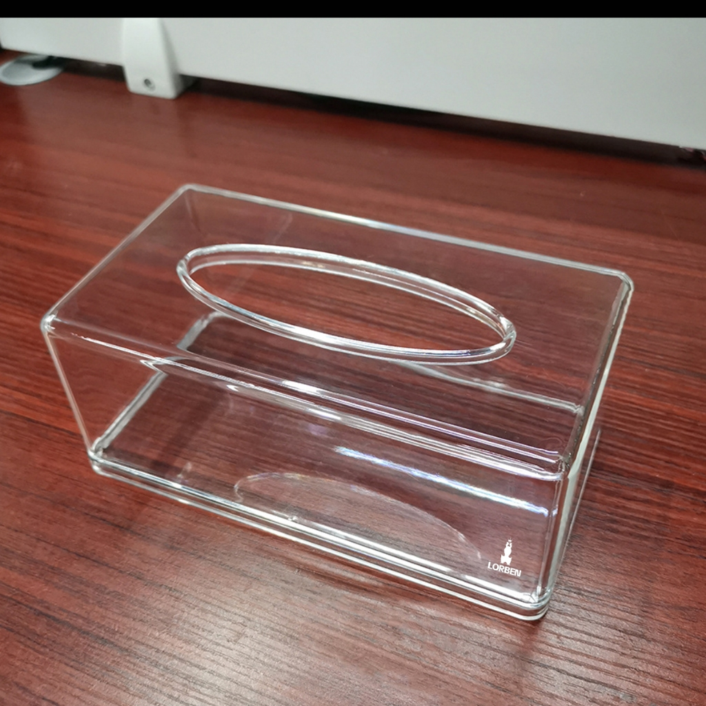 Porta Lenços Máscara Papel Interfolha Caixa Acrílico Cristal Transparente Lorben