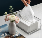 Porta Lenços Máscara Papel Interfolha Caixa Acrílico Cristal Transparente Lorben