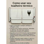 Toalheiro Térmico Porta Toalha Seca e Aquece 4 Barras Alumínio Bivolt Electrowood
