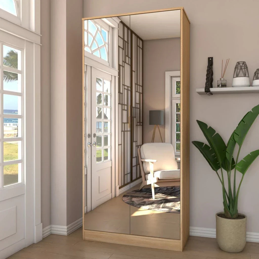 Sapateira Vertical Rubi 2 Portas com Espelho e Gaveta - 100% MDF Branco [15 Pares]